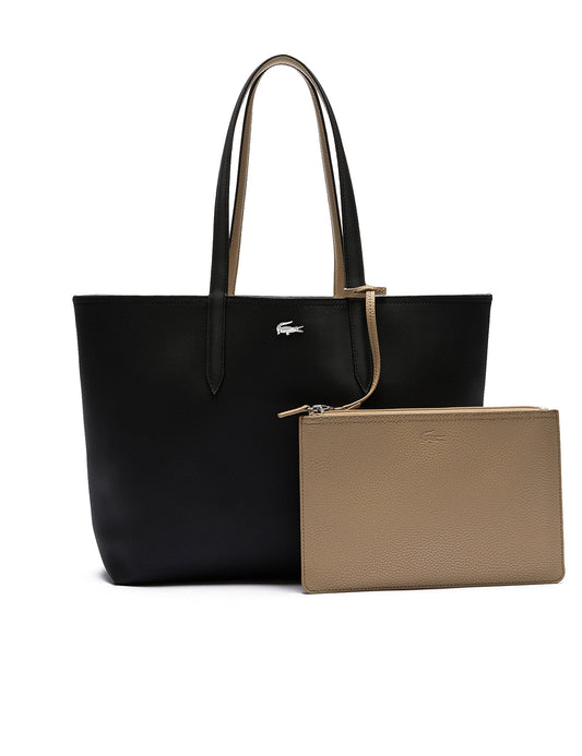 - Lacoste Women's Reversible Tote Bag | Anna Black Warm Sand -