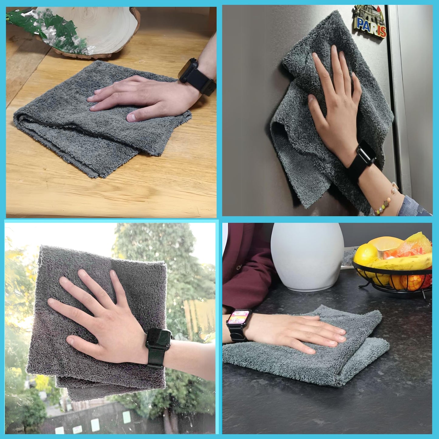 - Towelogy® Microfibre Cleaning Cloths Grey | Large Thick Ultra Absorbent Multipurpose -