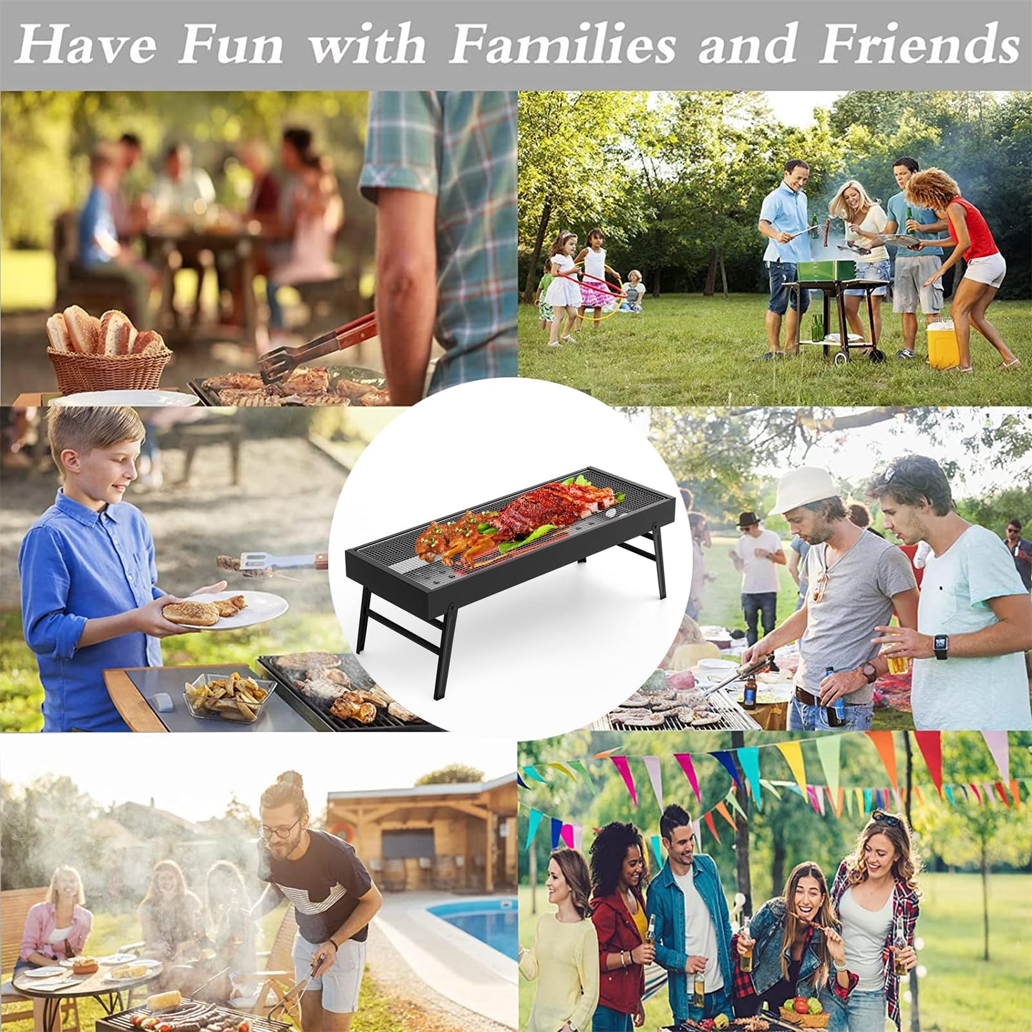 - Portable Charcoal Barbecue Grill |UYOTBKEUB Large Stainless Steel Compact Grill -