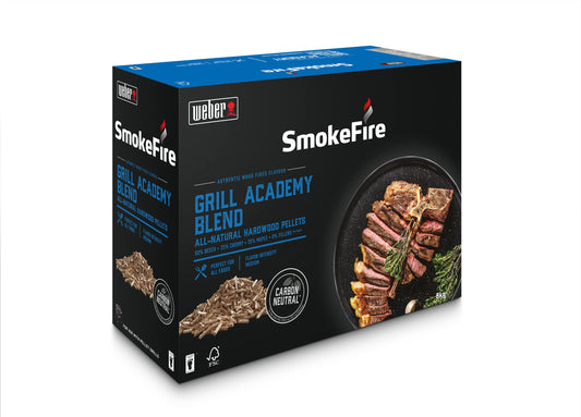 - Weber SmokeFire Hardwood Pellets | Grill Academy Blend | 8 kg Easy-Pour Box |