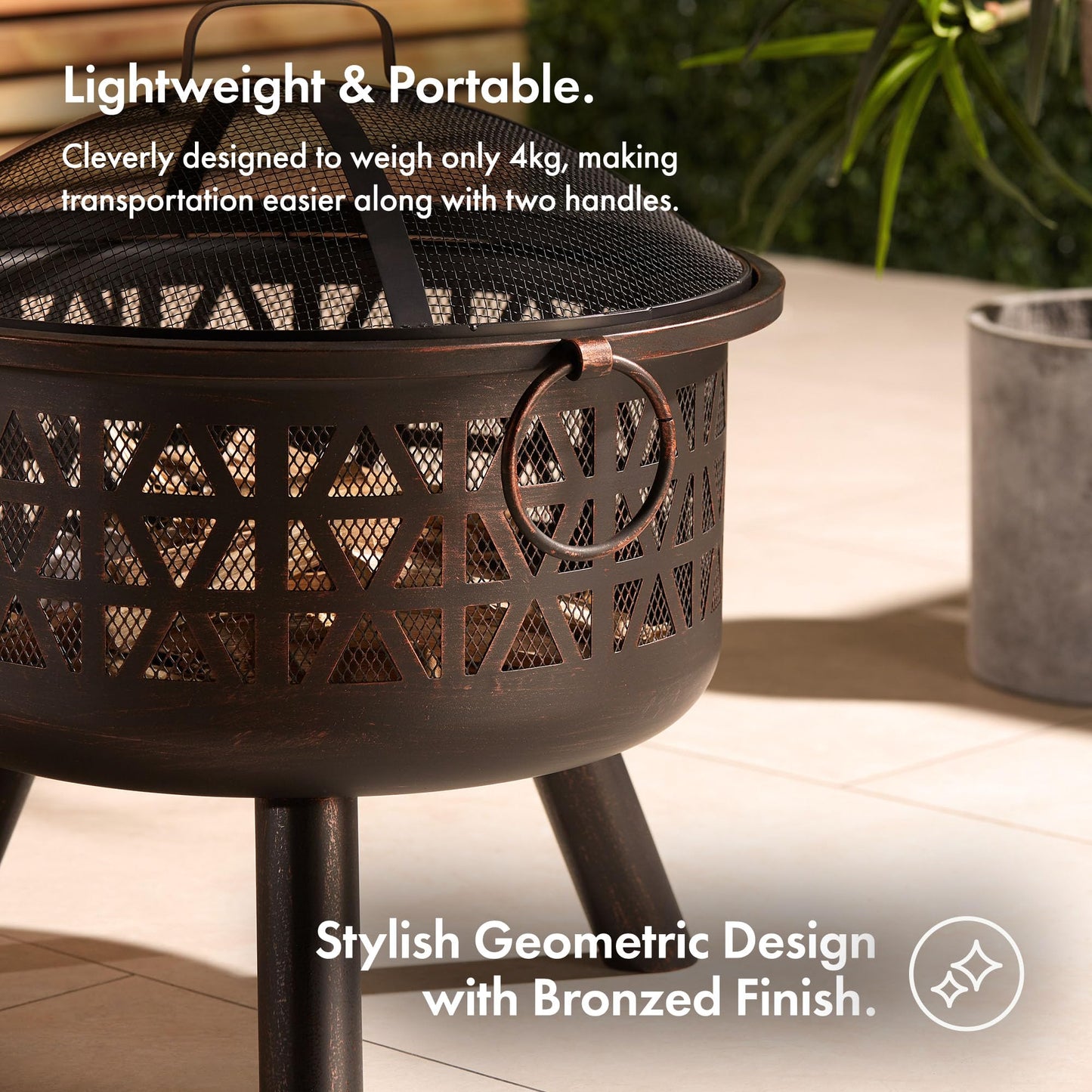 - VonHaus Fire Pit – Firepit for Outdoor, Garden, Patio – Portable