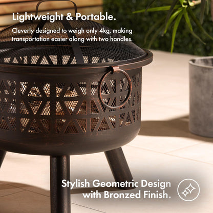 - VonHaus Fire Pit – Firepit for Outdoor, Garden, Patio – Portable