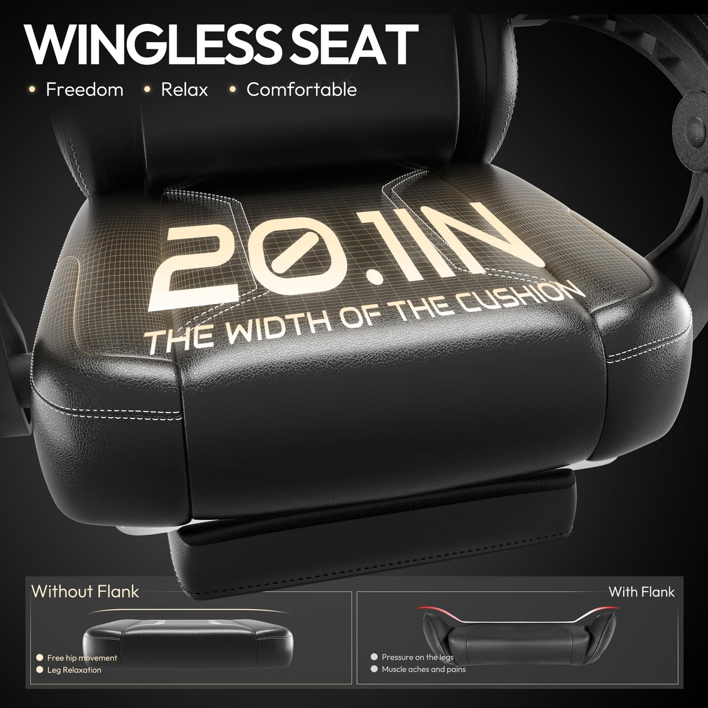 - Dowinx Gaming Chair with Footrest | Gaming Chair for Adults | Ergonomic Gaming Chair with Pocket Spring Cushion and Massage Lumbar Support | High Back | 200kg Black -