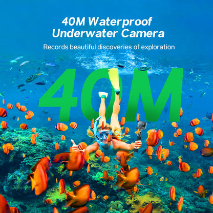 - Surfola 4K 30fps Action Camera | SF230 | 131ft Waterproof Underwater Camera | Camera for Vlogging | Includes External Mic -
