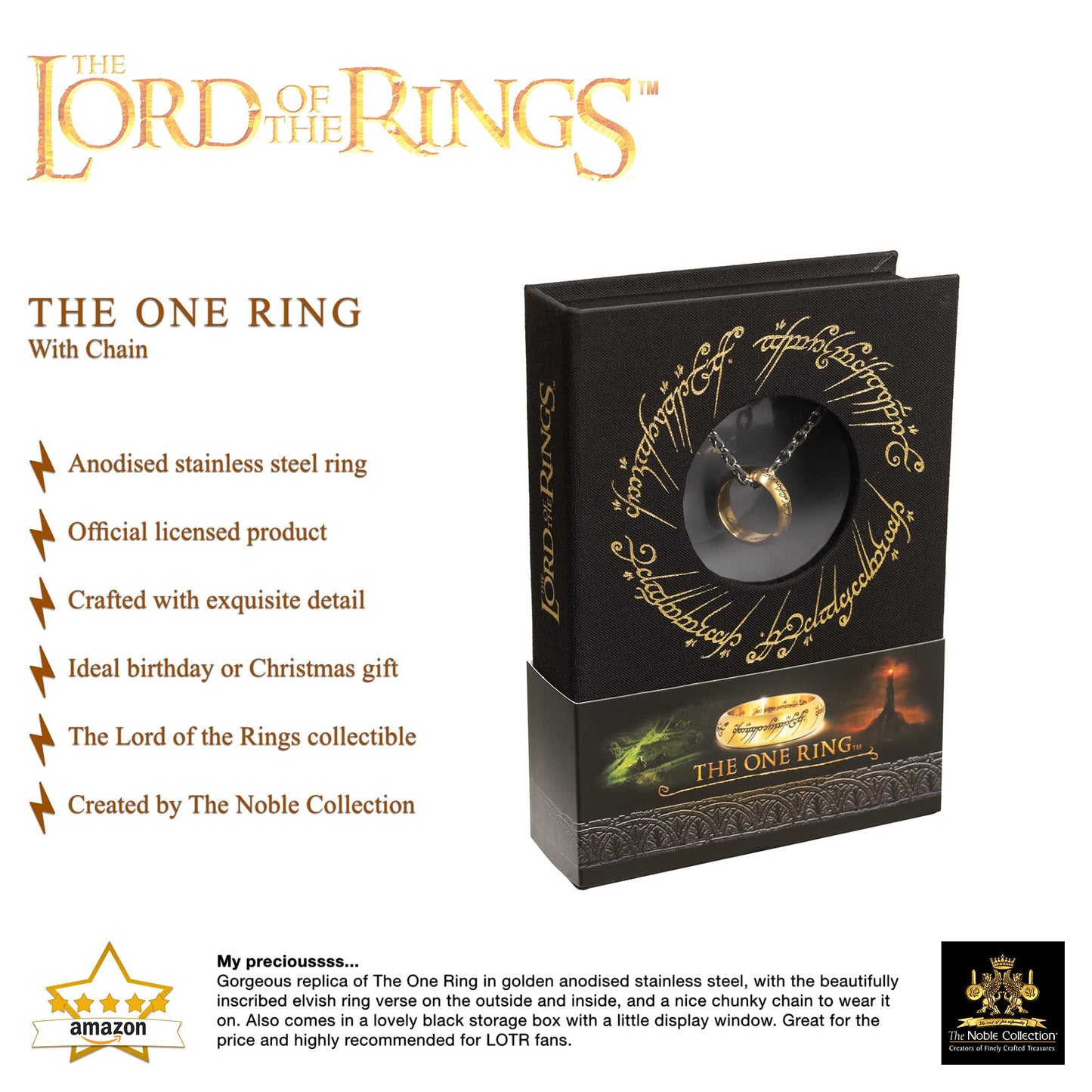 - The Noble Collection | The Lord of the Rings The One Ring -