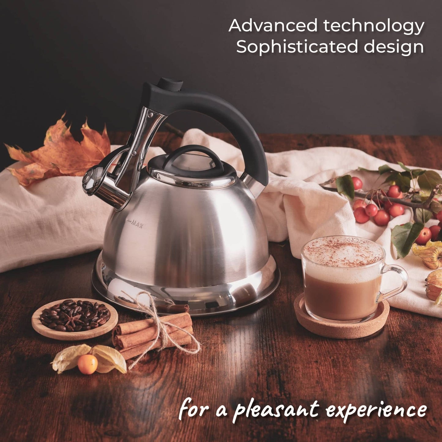 - Pykal Whistling Tea Kettle for Stove Top | 2.8l | Stainless Steel iCool Handle Tea Pot -