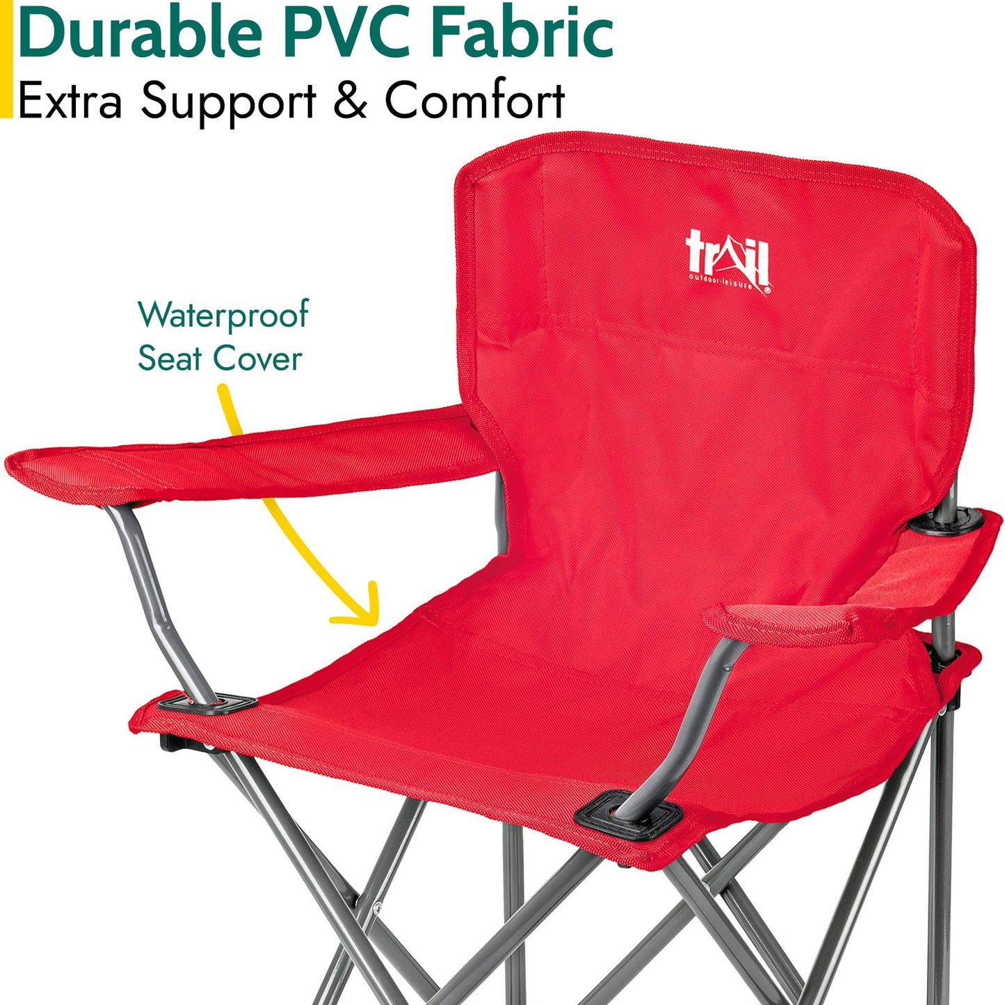 - Trail Eagle Kids Camping Chair | Red | Lightweight Folding Garden Beach Seat | For Ages 2 to 6 Years Old -
