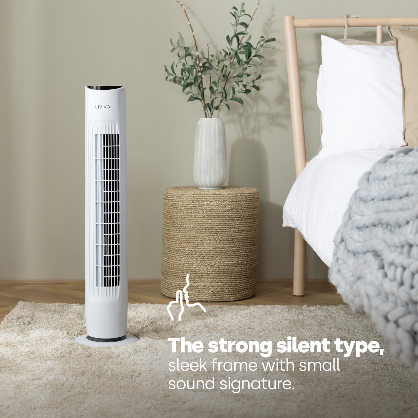 - LIVIVO 32" Tower Fan with Remote | Ultra Slim | Quiet and Powerful | Free Standing -