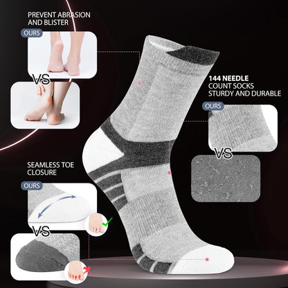 - Niofind Mens Socks | 6 Pairs | Cushioned Men Women Socks | Anti-Blister -