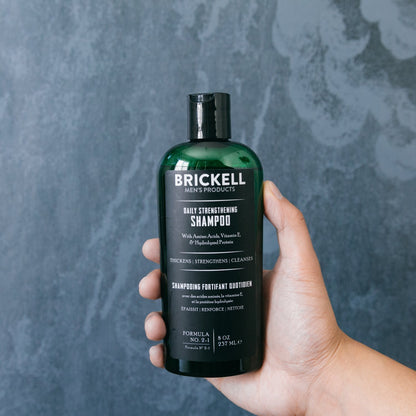 Brickell Men's Daily Strengthening Shampoo for Men, Natural and Organic Featuring Mint and Tea Tree Oil To Soothe Dry and Itchy Scalp, Sulfate Free and Paraben Free, 236 ml, Scented