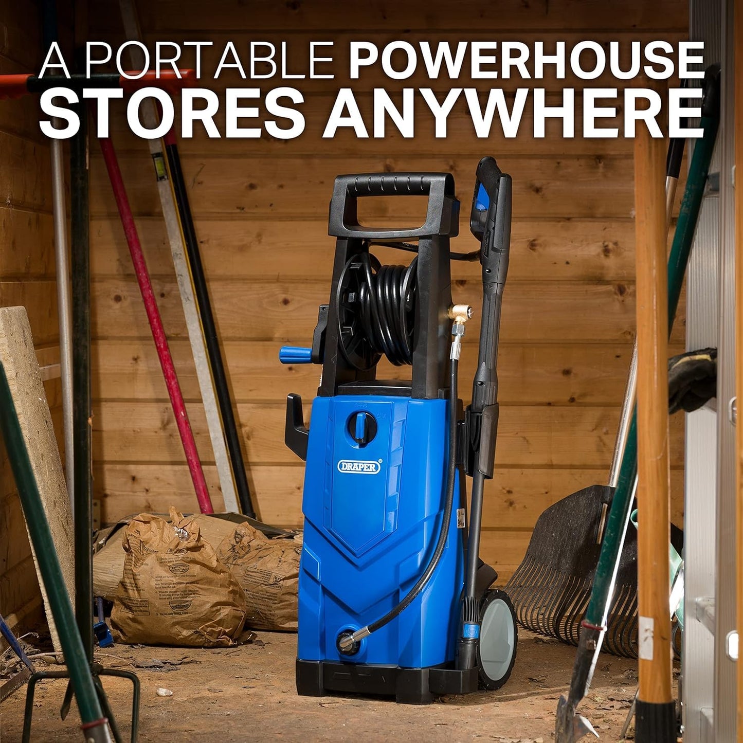 - Draper 165Bar Electric High Powered Pressure Washer | 2393Psi Jet Wash | 2200W Power Washer | Home Car Driveway and Patio Cleaning | 6m Hose Length | Accessories Included | 98677 -
