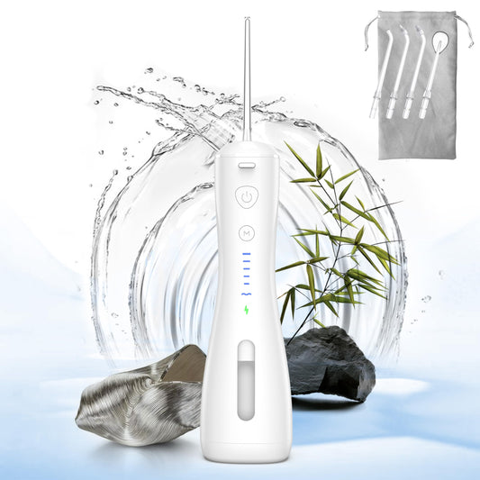 - Water Flosser [Dental Cordless Portable] 6 Modes & IPX7 Waterproof Rechargeable Oral Irrigator Water Teeth Cleaner
