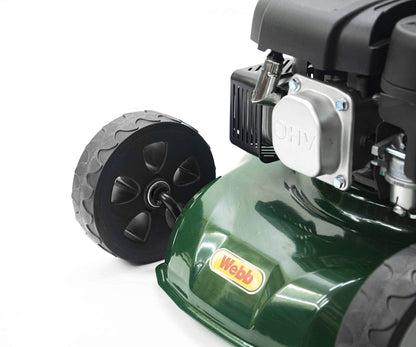 - Webb WER410SP 16”/41cm Self Propelled Rotary Petrol Lawnmower, 132cc 4-Stroke Engine