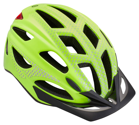 - Schwinn Beam LED Lighted Adult Bike Helmet | Reflective Design for Cycling Safety | Lightweight Mircoshell | Dial-Fit Adjustment, 58-62cm, Yellow -