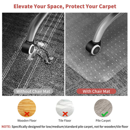 - MUEZDUR Carpet Protector Chair Mat | 90x120cm Rectangular -