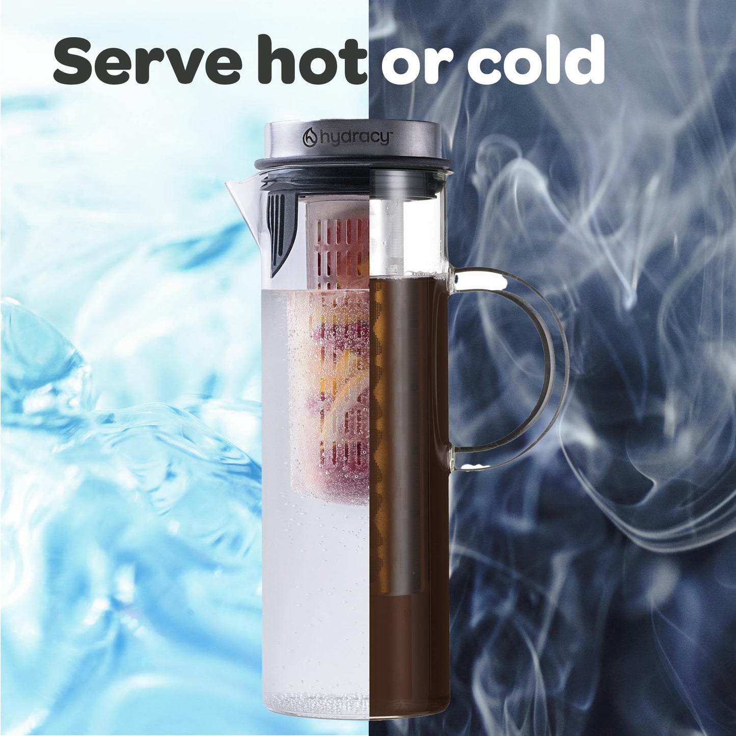 - Hydracy Glass Infusion Carafe 1.5L with Handle | Cafetières Hot Coffee Server -