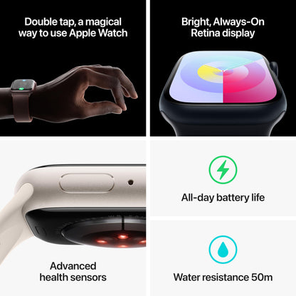 Apple Watch Series 9 [GPS 41mm] Smartwatch with Starlight Aluminum Case with Starlight Sport Band M/L. Fitness Tracker, Blood Oxygen & ECG Apps, Always-On Retina Display, Water Resistant