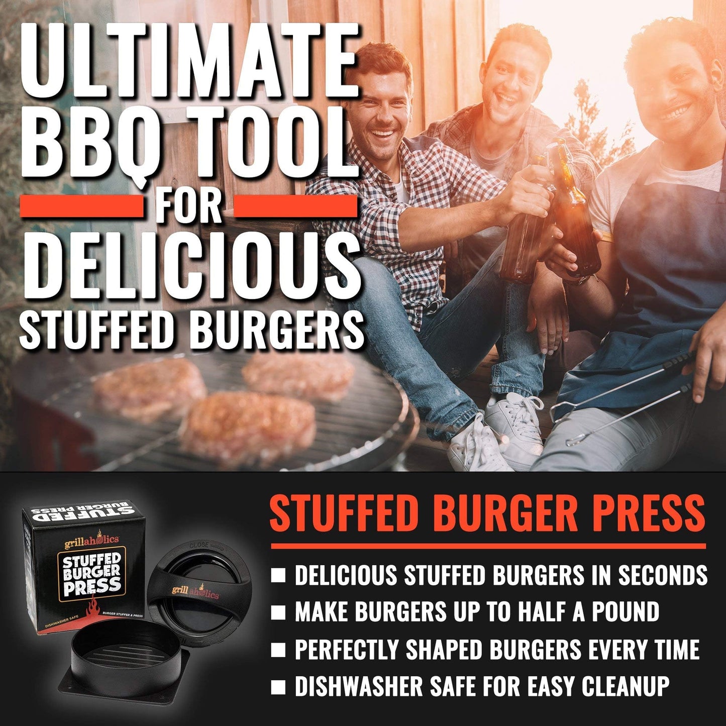 - Grillaholics Stuffed Burger Press and Hamburger Maker -