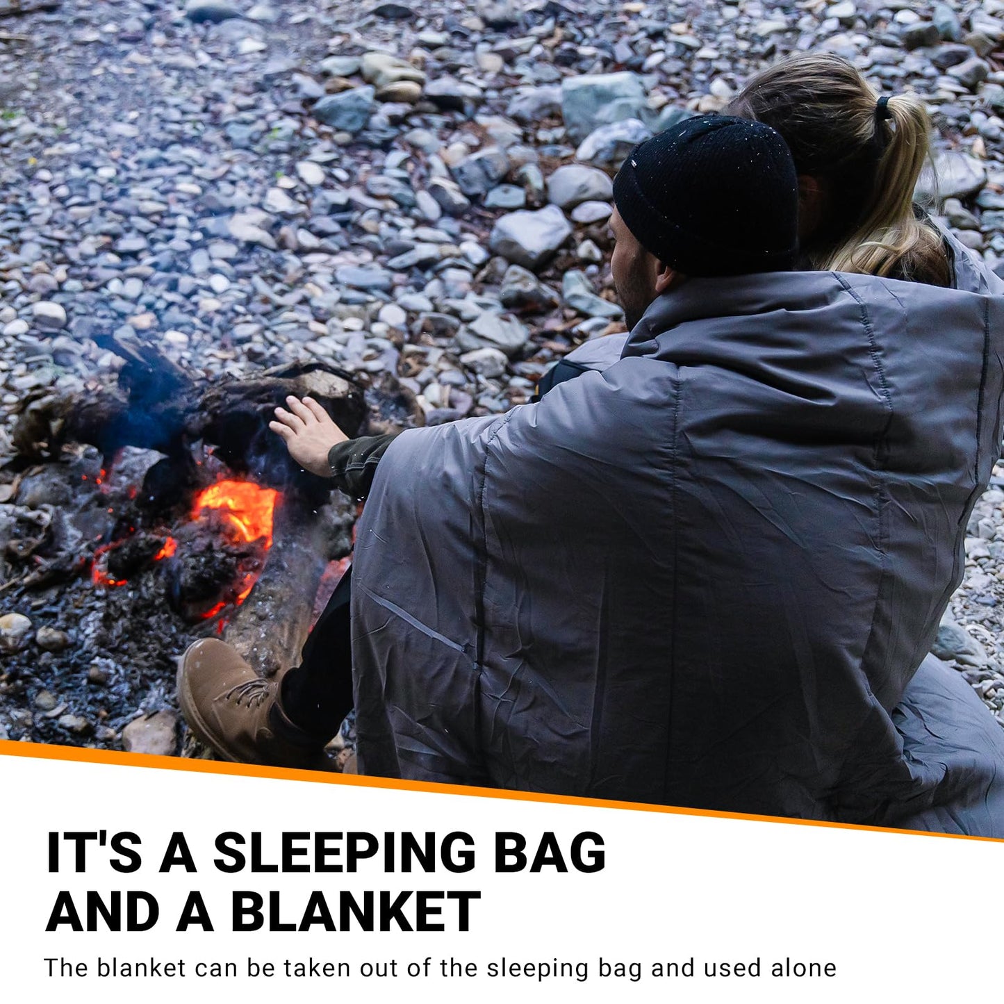 - KingCamp 4 Season Flannel Sleeping Bag For Adults | Warm & Cool Weather XL Wide -