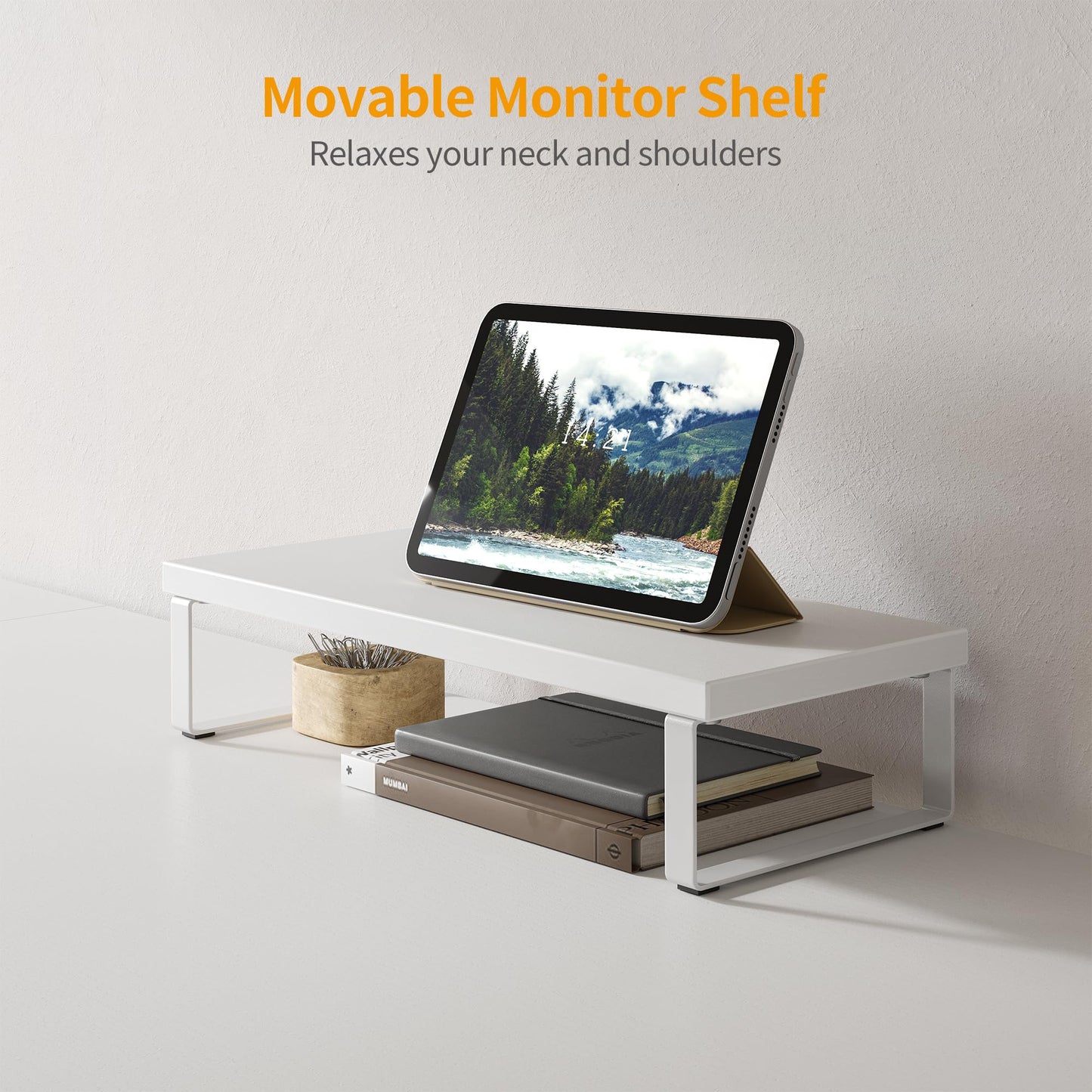 CubiCubi L Shaped Gaming Desk Computer Office Desk, 120 cm Corner Desk with Large Monitor Stand for Home Office Study Writing Workstation, White