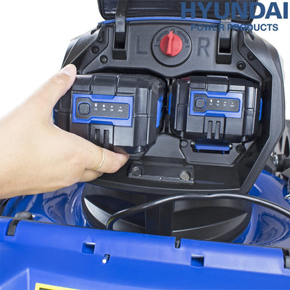- Hyundai 18"/45cm Cordless 80v | Lithium-Ion Battery | Self Propelled Lawnmower with Battery and Charger | 6 Cutting Heights | 65l Grass Collector | Foldable Handles -