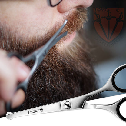 3 Swords Germany – Professional Nostril Nose and Ear Hair Scissors, Stainless Steel, Straight Rounded Blade with Black case