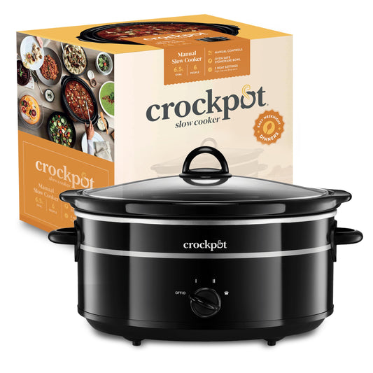 Crock-Pot Slow Cooker | Removable Easy-Clean Ceramic Bowl | 6.5 L (8+ People) | Black [SCV655B]
