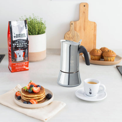 Bialetti - New Venus Induction, stainless steel hob espresso coffee maker, suitable for all heat sources, 6 cups, aluminum, silver