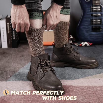 - SIHOHAN Mens Wool Socks | 5 Pairs Warm Crew Socks |Thick Boot Socks for Winter-