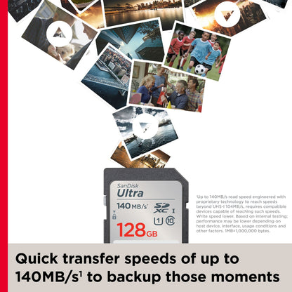 - SanDisk 128GB Ultra SDXC Card | SD Card |Memory Card With Up To 140 MB/s Read -
