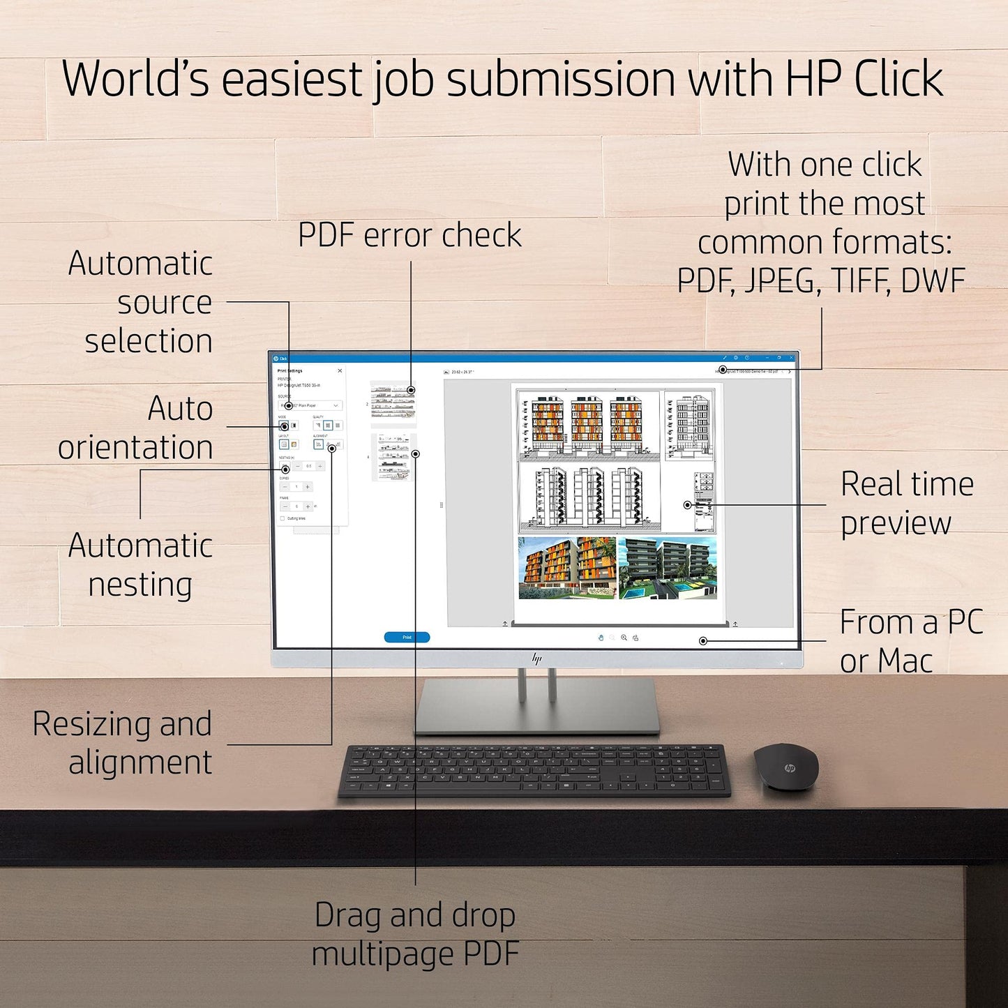 - HP DesignJet T630 Large Format Plotter Printer 24in up to A1 | Mobile Printing | Wi-Fi | Gigabit Ethernet | Hi-Speed USB 2.0 -