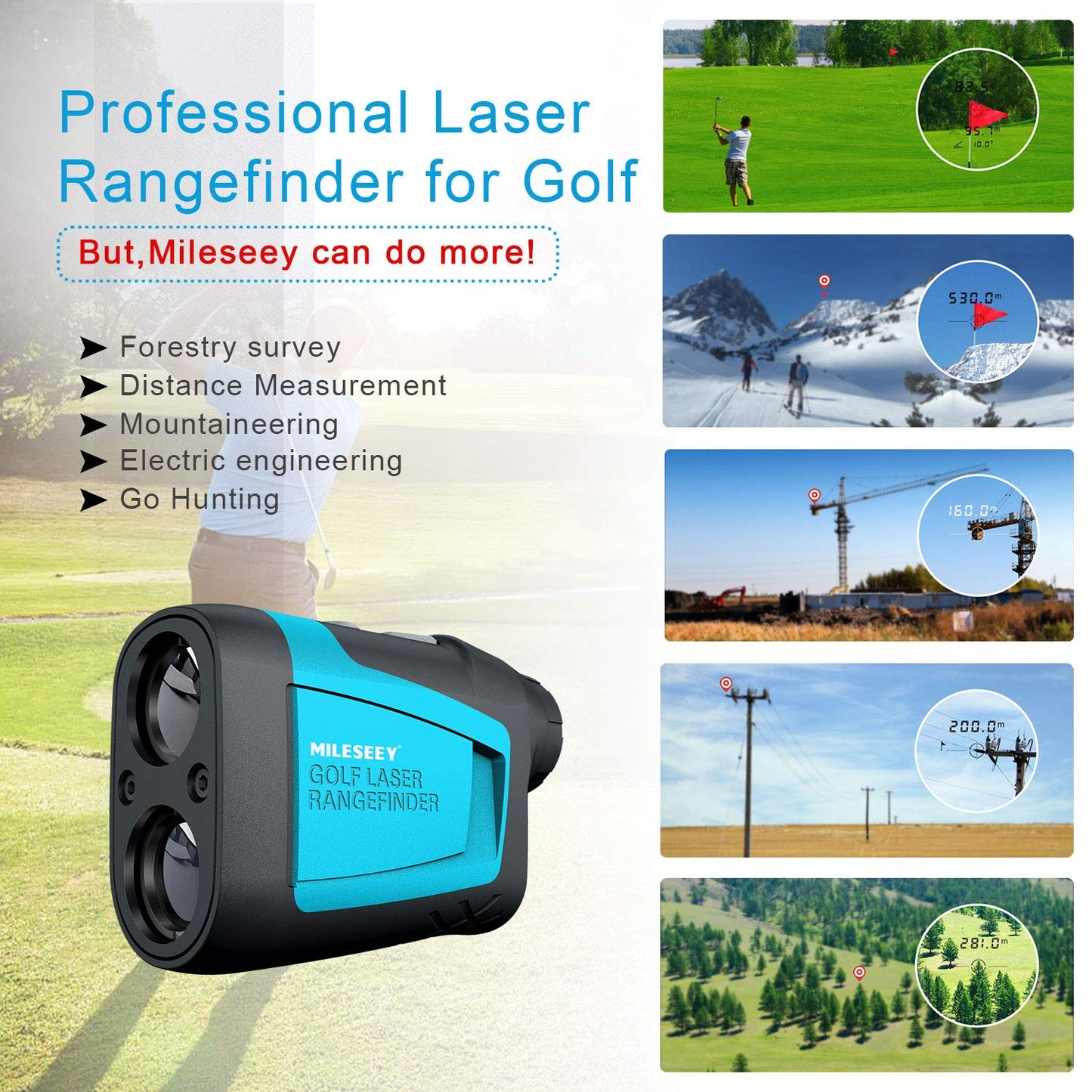 - Mileseey Professional Precision 660Yards Golf Range Finder | Slope Compensation -