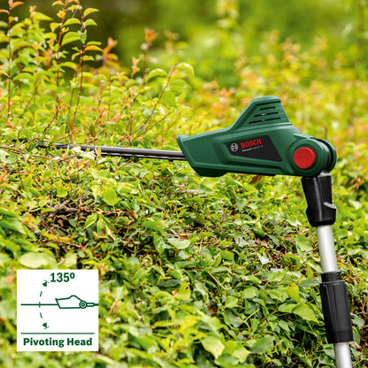 Bosch Lawn and Garden 06008B3070 Cordless Telescopic Hedge Trimmer UniversalHedgePole 18 (1 Battery, 18 Volt System in Cardboard Box), Green