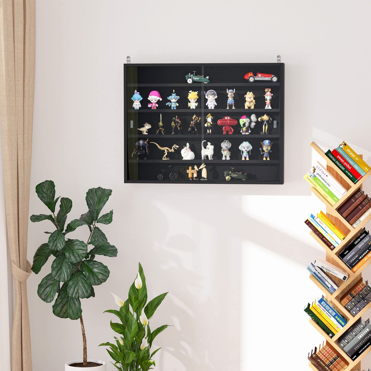 - HOMCOM 5-Tier Wall Display Shelf Unit Cabinet -