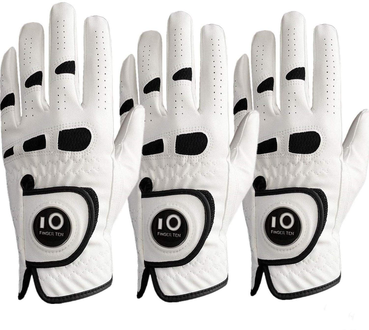 - FINGER TEN Golf Gloves For Men | Rain Grip Golf Glove For Men | 3 Pack -