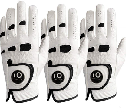 - FINGER TEN Golf Gloves For Men | Rain Grip Golf Glove For Men | 3 Pack -