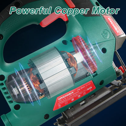 - Jig Saws | 800W Max Cutting Depth 110mm for Wood | 800-3000 SPM HYCHIKA Electric Jigsaw with Laser | 6 Variable Speeds -