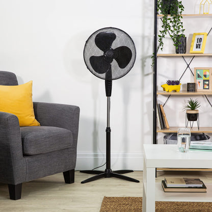 - Zanussi 16" Inch, Lightweight, Pedestal Fan, 3 Speeds, Wide-Angled Oscillation