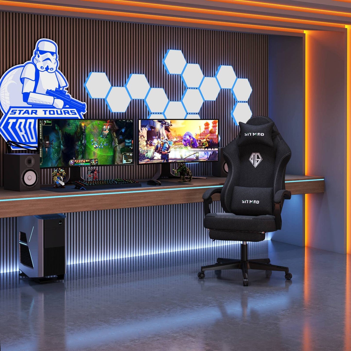- SITMOD Gaming Chair | Footrest | Computer Ergonomic Video Game Chair -