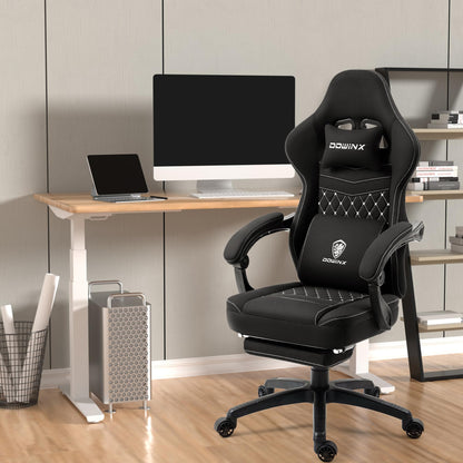 - Dowinx Gaming Chair Fabric with Pocket Spring Cushion | Massage Gaming Chair with Footrest|  Ergonomic PC Chair | Gamer Chair -