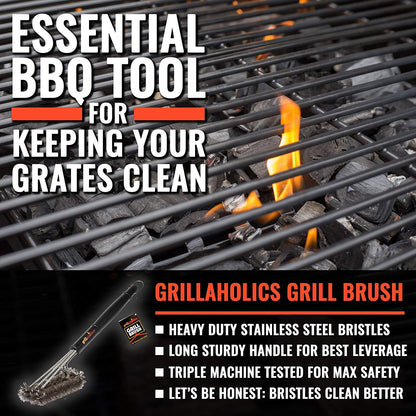 - Grillaholics Stainless Steel BBQ Brush | Heavy Duty BBQ Cleaner -