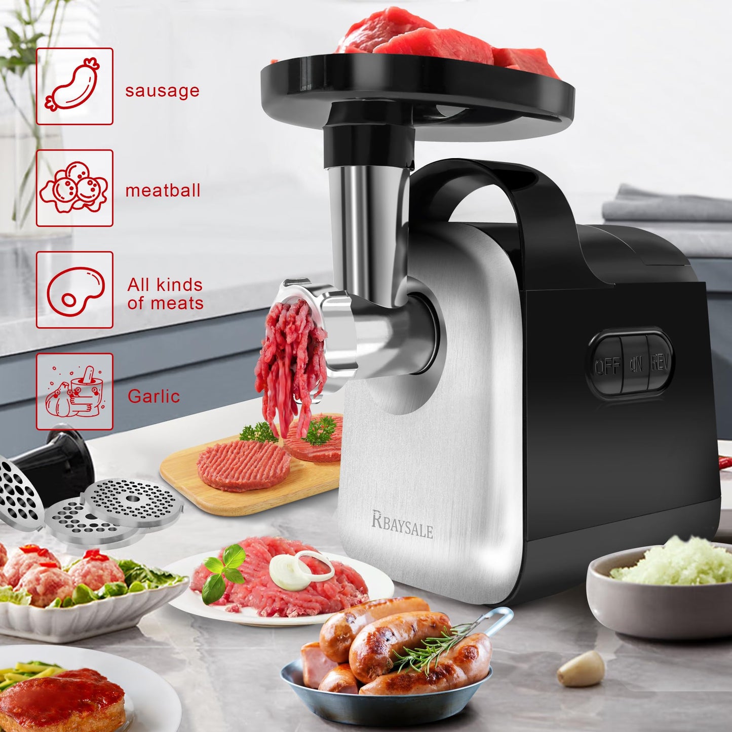 - RBAYSALE Meat Grinder Mincer | Meat Mincer Machine with Kibbe Attachment -