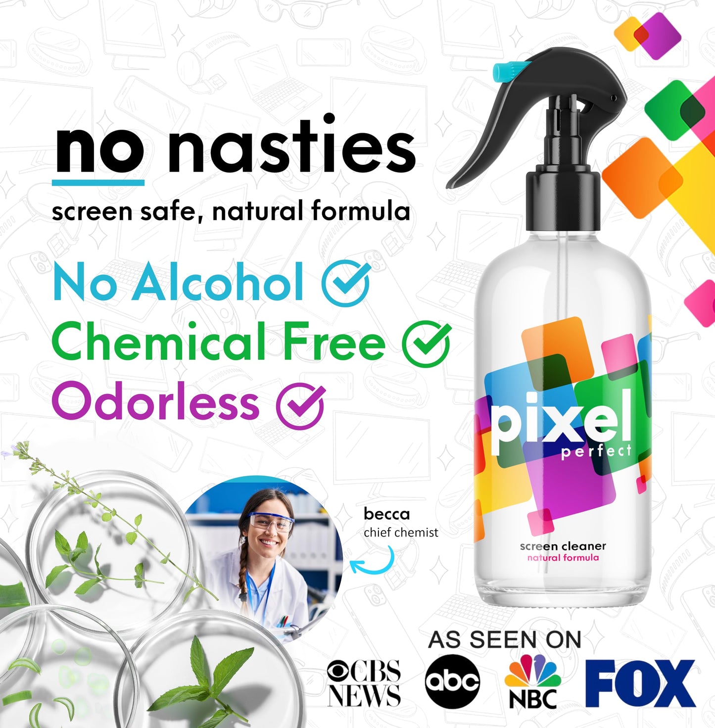 - Pixel Natural Screen Cleaner Spray for TV | Laptops | Computers | Monitors -