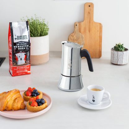 Bialetti - New Venus Induction, stainless steel hob espresso coffee maker, suitable for all heat sources, 6 cups, aluminum, silver