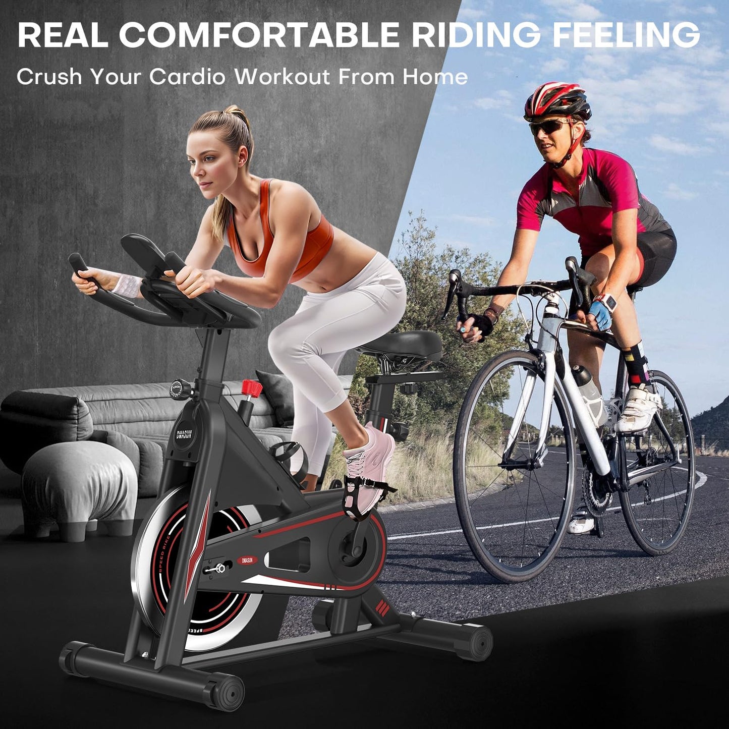 - DMASUN Indoor Exercise Bikes For Home Gym | Use with LCD Display -