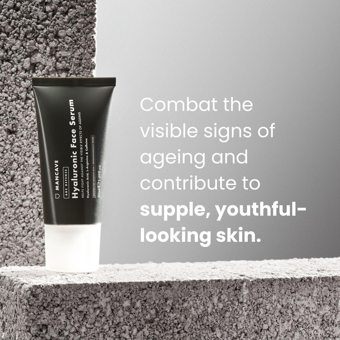 - ManCave Hyaluronic Acid and Caffeine Anti-Aging Face Serum | 50ml -