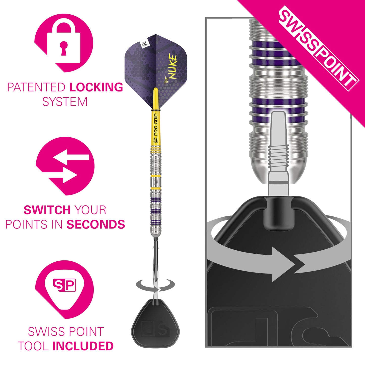 - Target Darts | Luke Littler Loadout 90% Tungsten Steel Tip Darts Set | 24G | The Nuke Player Edition Dart Set | Swiss Point Darts -