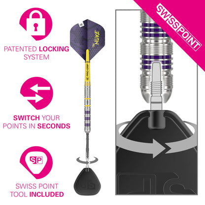 - Target Darts | Luke Littler Loadout 90% Tungsten Steel Tip Darts Set | 24G | The Nuke Player Edition Dart Set | Swiss Point Darts -
