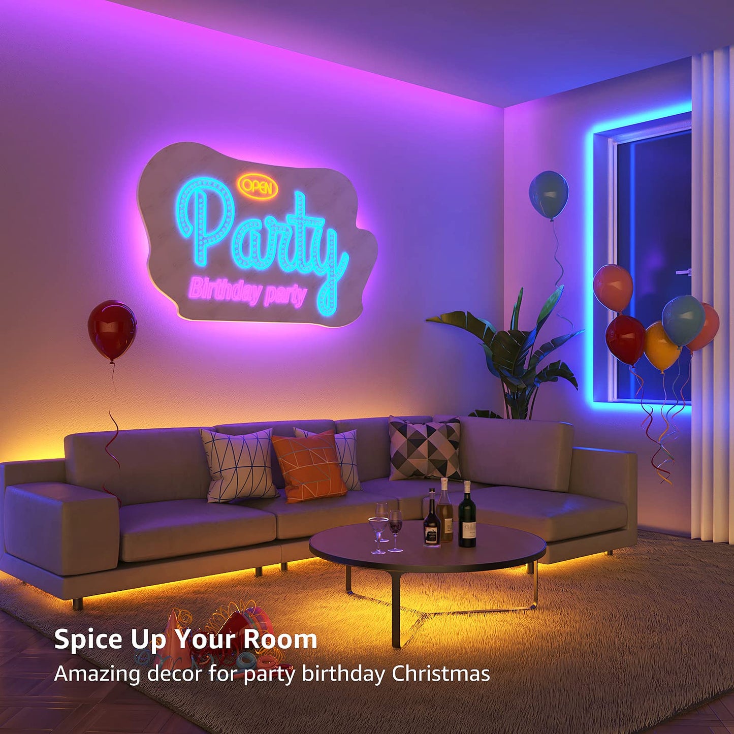 - Lepro LED Strip Light | 5M | Dimmable RGB LED Strips With Remote | Colour Changing Room Lights -
