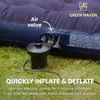 - Green Haven Single Blow Up Camping bed | Waterproof Single Airbed Inflatable Mattress | Single Air Beds for Adults & Kids -